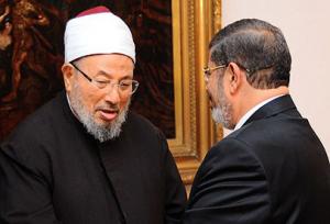 Muslim Brothers Yusuf al-Qaradawi and Mohammed Morsi