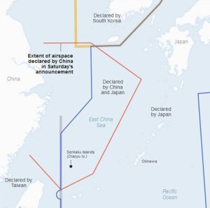 Overlapping ADIZes in the East China Sea.