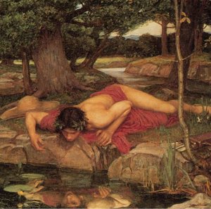 Narcissus (detail from "Echo and Narcissus," by John W. Waterhouse, 1849-1917)