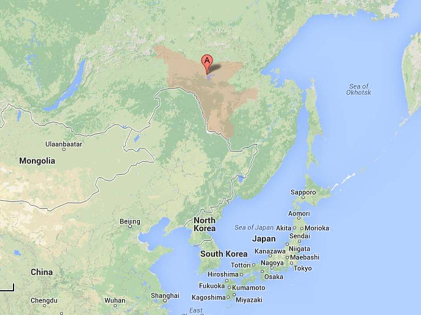 The Amur Region of the Russian Far East, where North Korea may contract for an agricultural settlement project. Google maps.