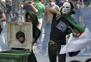 "Pro-Palestinian" protesters hurl in Paris. (Image via Pamela Geller)